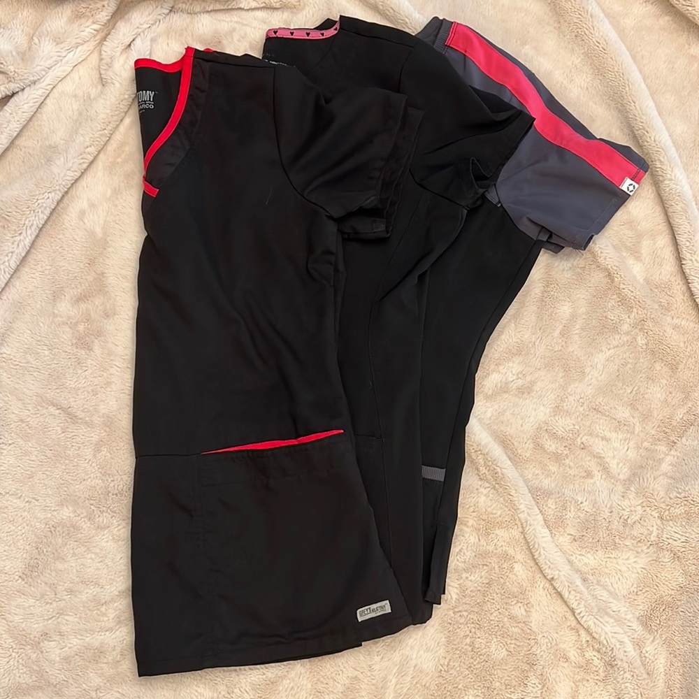 Black XS scrub tops